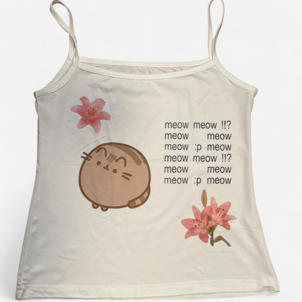 Cute Pusheen Cat Graphic Tank Top